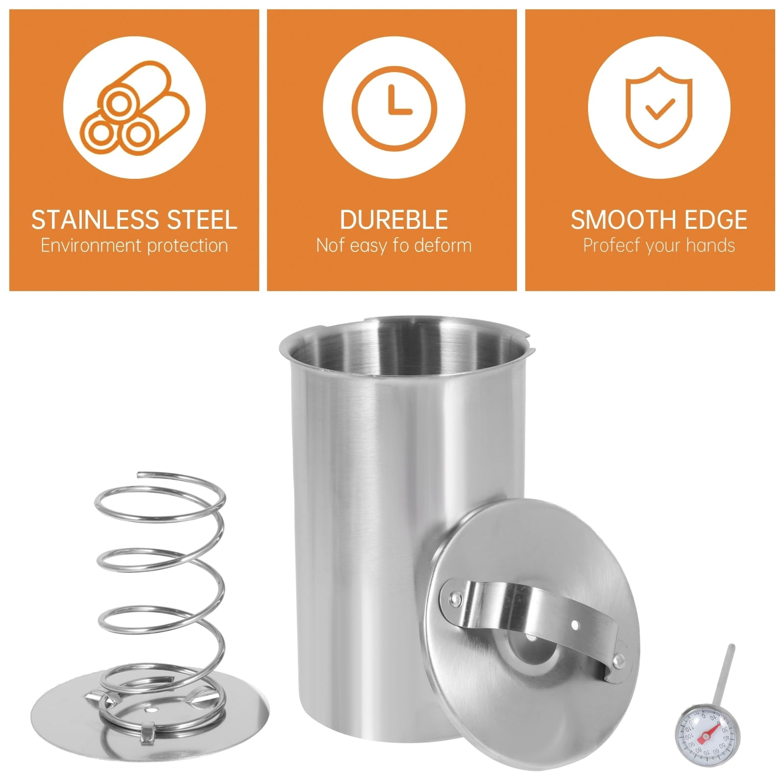Hvxrjkn Stainless Steel Ham Maker Rustproof Meat Press Cooker with Thermometer Heat Resistant Meat Press Mold with Lid and Spring Multifunctional Deli Meat Press for Meat