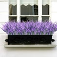 thumbnail image 2 of 8 Bundles Artificial Lavender Flowers Outdoor UV Resistant Fake Flowers No Fade Faux Plastic Plants Garden Porch Window Box Decorating (Orange), 2 of 5
