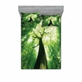 thumbnail image 2 of Ambesonne Landscape Fitted Sheet & Pillow Sham Set, Summer Rays in Wild, Twin, Green, 2 of 3