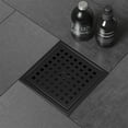 thumbnail image 3 of Square Shower Floor Drain With Flange, Detachable Square Lattice, 304 Stainless Steel 4In, 3 of 5