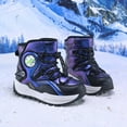 thumbnail image 5 of DMDUOU Boys Girls Winter Snow Boots Teen Lace Up Non-Slip Outdoor Warm Fleece Boots Soft Cozy Hiking Walking Shoes Blue 31, 5 of 6