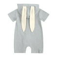 thumbnail image 6 of Esaierr Boys Girls Summer Jumpsuit for Baby Newborn,Infant Short Sleeve One-Piece Romper Cotton Romper Cute Hoodie Zipper Bodysuits,Size 1M-18M, 6 of 8