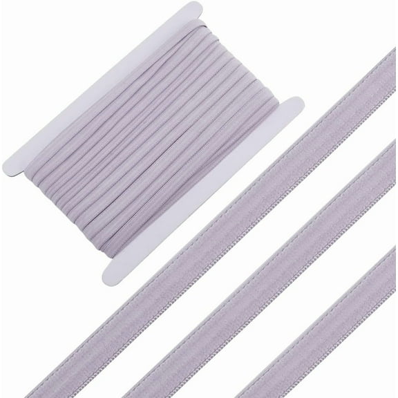 20 Yards Silicone Gripper Tape 2/5" Wide Non-Slip Flat Elastic Band Ribbon Stretch Webbing Roll Spool with 3.5mm Rubber Sewing Strap Belt for DIY Craft Underwear Bra Headband Garments Gray