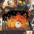 thumbnail image 6 of Thanksgiving Orange Pumpkin Placemats Set of 2 Happy Fall Y'all Leaves Heat Insulated Linen Place Mats, Washable Stain-Proof Table Mats for Dining Tables Holiday Decor 13x19inch, 6 of 9