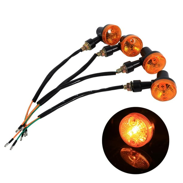 OTVIAP 4x Universal Motorcycle Turn Signal Indicators Blinker Amber