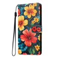 thumbnail image 2 of Butterfly Love Flower Wallet Case for TCL NxtPaper 60 Ultra 5G（T951K), PU Leather Flip Folio Cover, Card Slots, Magnetic Closure, Kickstand, Shockproof Phone Case,Hibiscus, 2 of 6