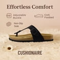 thumbnail image 2 of Cushionaire Leah Thong Sandals for Women - Cork Footbed Flip Flops for Women with Memory Foam and Adjustable Buckle Strap, 2 of 14