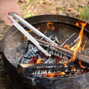 WORGEOUS Heavy Duty Fire Tongs with Comfortable Handle for Outdoor Fire Pit and BBQ, Safe Firewood Clamp Tool for Camping and Fireplace Use