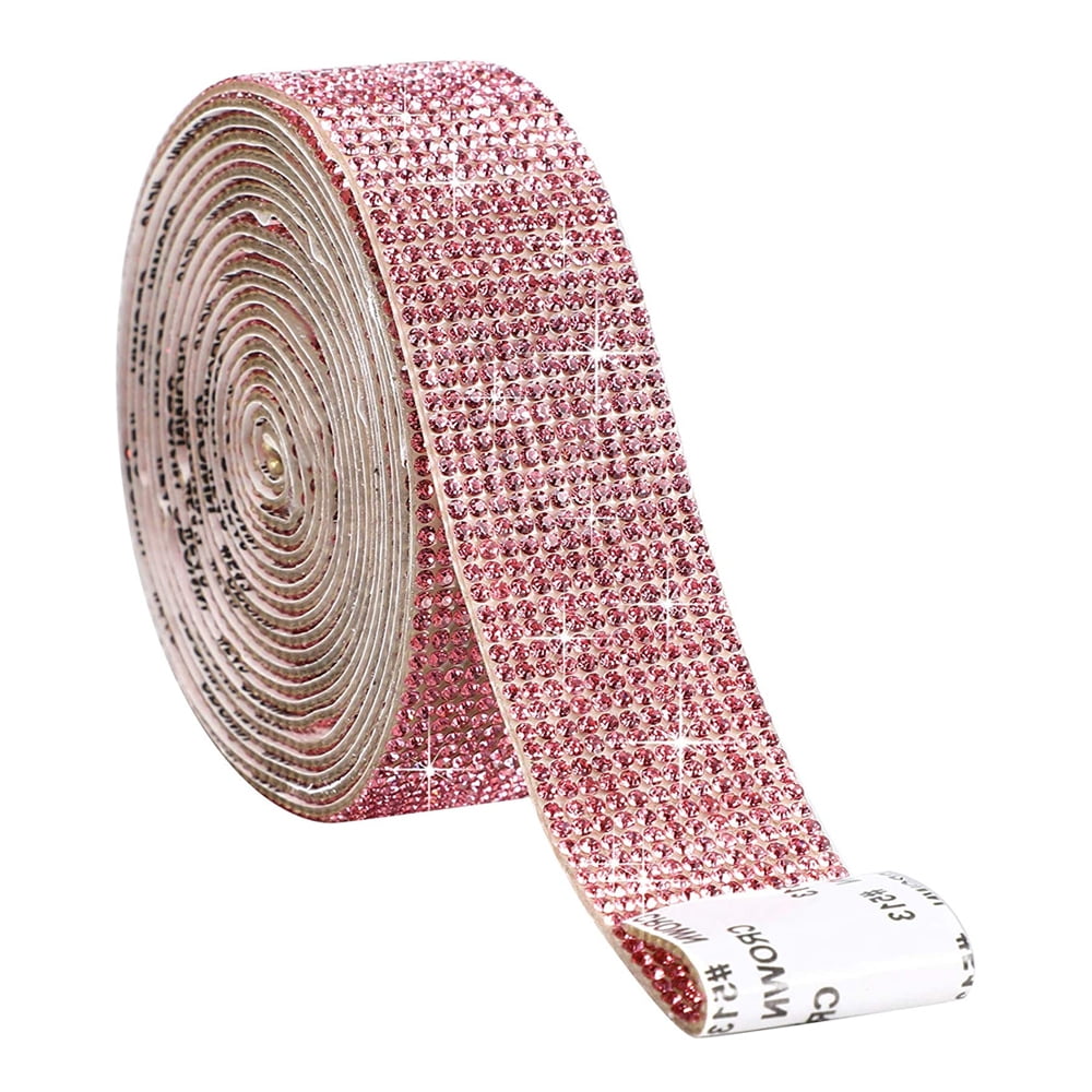  Self Adhesive Rhinestone Strips Diamond Bling Crystal Rhinestone  Ribbon Sticker, Bling Wrap Roll DIY for Crafting, Cake Decorating and  Fabric (0.45 inches * 3 Yards, Silver)