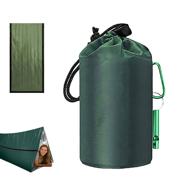 Virenlux Emergency Sleeping Bag with Whistle Thermal Insulation Survivals Gear for Camping Hiking Outdoor Waterproof Windproof Tear-Resistant Compact Blanket Bivy Sack for Adults