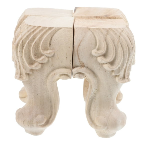 FRCOLOR 4pcs Furniture Replacement Legs Wooden Feet Legs Unfinished Wardrobe Feet Wardrobe Legs for DIY Sofa Feet Couch Bookcase Dresser Chair Legs