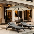 thumbnail image 1 of Costway Parasol de Marché pour Patio 9 Pieds à DEL Solaires, Inclinaison Réglable, Manivelle, Beige, 1 of 9
