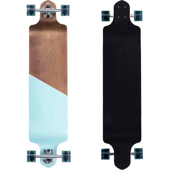 Tidal Drop Down Longboard - 41" Extra Wide Stable Deck, 9-Ply Canadian Maple, ABEC-9 Bearings, 85A PU Wheels, Reverse Kingpin Trucks for Cruising & Downhill