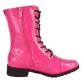 thumbnail image 3 of Forever Women Shoes Combat Army Style Boots Lace Up Side Zipper Booties Hot Pink Fuchsia Patent 8, 3 of 4