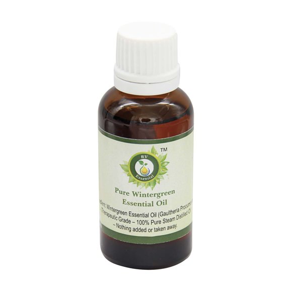 Wintergreen Essential Oil Gaultheria Procumbens Wintergreen Oil For Pain Relief For Massage Pure Natural Steam Distilled Therapeutic Grade 100ml 3.38oz By R V Essential