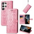 thumbnail image 2 of for Samsung Galaxy S23 Ultra (Not S23) PU Leather Flip Wallet Case, Cute Cat Dog Cartoon Style with Card Slots Holder Phone Cover Case for Samsung Galaxy S23 Ultra MG Pink, 2 of 18