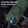 thumbnail image 5 of ELEHOLD Case for iPhone 12 Pro Max,  Magnetic Leather Case with 360°Rotatable Ring Stand [Compatible with MagSafe] Phone Case,Darkgreen, 5 of 6