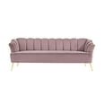 thumbnail image 4 of Chic Home Aisha Velvet Upholstered Vertical Channel Tufted Sofa, Blush, 4 of 6