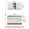 thumbnail image 3 of Cocina Integral Modular Madesa Glamy con Tarja 150cm MB, 3 of 5