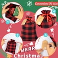 thumbnail image 4 of Bolsas de regalo de Navidad de tela OuMuaMua, paquete de 6 con cordón, 4 of 7