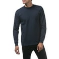 thumbnail image 4 of 3 Pack Pro Club Men's Heavyweight Cotton Long Sleeve Crew Neck T-Shirt - Navy - Small, 4 of 4