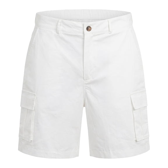 Mens Athletic Shorts Casual Elastic Waist Cargo Shorts Outdoor Loose Fit Pocketed Solid Color Summer Walking Shorts