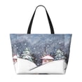 thumbnail image 2 of Xecao Watercolor Winter Landscape For Christmas for versatile beach bag for women includes zipper pockets and waterproof material, ideal for vacations and adventures., 2 of 7