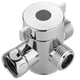 thumbnail image 2 of Válvula desviadora de ducha de 3 vías, conector de válvula adaptador en T G1/2 pulgadas, una entrada y dos salidas de latón (plata), 2 of 5