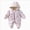 Purple, variant on 18-24 Months Toddler Baby Boys Girls Winter Snowsuits Hooded Romper Jumpsuit Onsie Outfits for Girls Boys Toddler Kids Winter Clothes