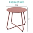 thumbnail image 3 of Grand Patio Outdoor&Indoor Steel Patio Side Table, Weather Resistant Outdoor Small Round End Table for Patio, Yard, Balcony, Garden, Living Room, Bedroom, Rose Dawn, 3 of 9