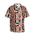 thumbnail image 2 of Daiia Cool Flamingo Hawaiian Shirt for Men Gentle Cotton Regular Short Sleeve Casual-Large, 2 of 9