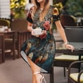 thumbnail image 3 of Haiem Floral Dreamcatcher Elegance Pattern Women's Short-Sleeve Scoop Neck Swing Dress, 3 of 6