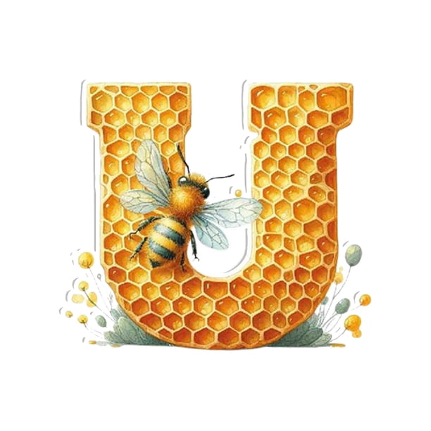 Clearance Acrylic 26 Letters Bee Pendant Home Acrylic Letter Honeycomb Bee Decorative Pendant