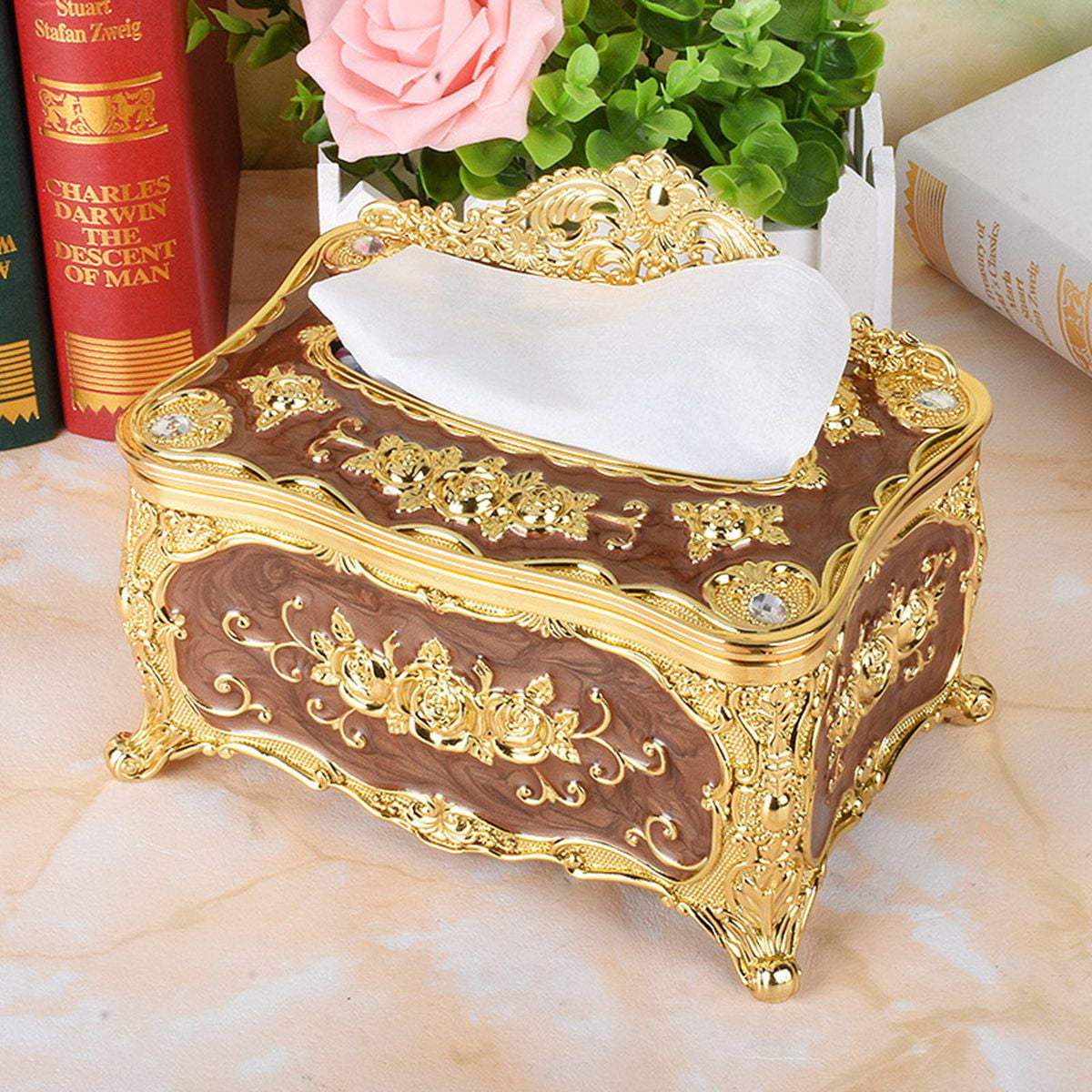Details about   1PC Gold Tissue Box Cover Chic Napkin Case Holder Hotel Home Decor Organizer New 