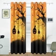 thumbnail image 2 of Coolnut Halloween Pumpkins Bats Thermal Insulated Blackout Grommet Printed Window Curtain, 84"x55" 100% Polyester for Living Room Home Decoration, 2 Panels, 2 of 6