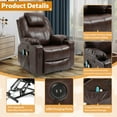 thumbnail image 4 of W WARMHOL Electric Power Lift Recliner Chair with Heat and Massage Lift Recliner for Elderly, Single Sofa recliners for Living Room with Cup Holders, 4 Pockets, USB Ports, Faux Leather (Black), 4 of 7