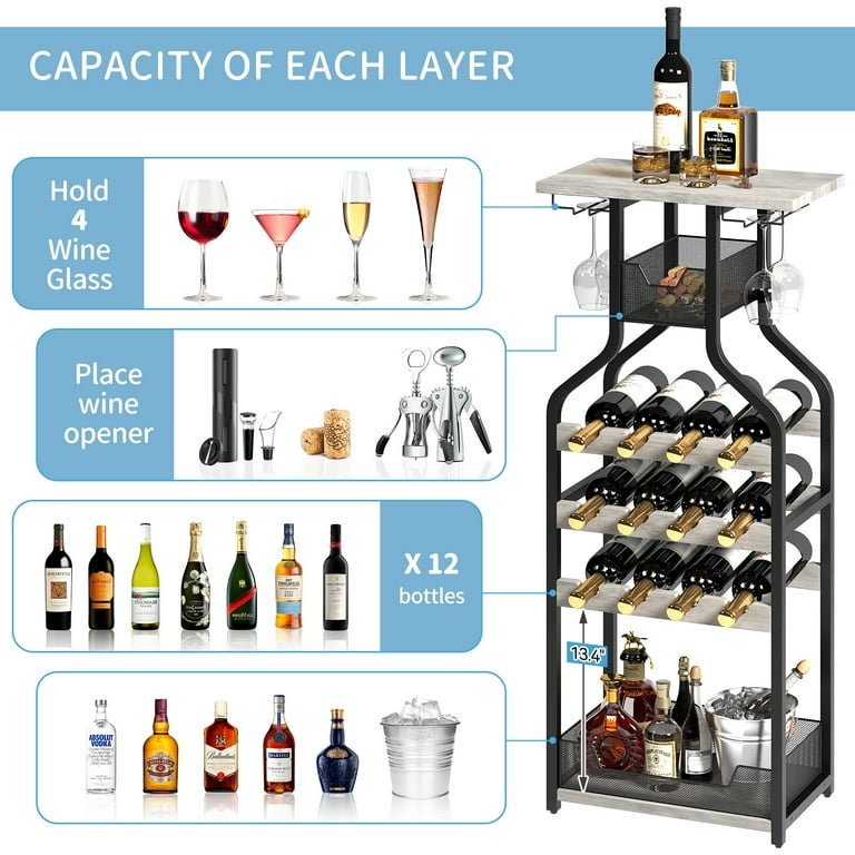 WhizMax Metal Wine Rack Wine Bottle Holders Stands Freestanding