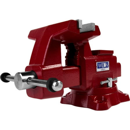Wilton Tools 28820 6 1/2" Wide Jaw 6" Max Opening Swivel Utility Bench Vise, Red