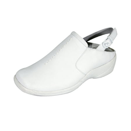 

24 HOUR COMFORT Myra Wide Width Comfort Clogs For Work and Casual Attire WHITE 5