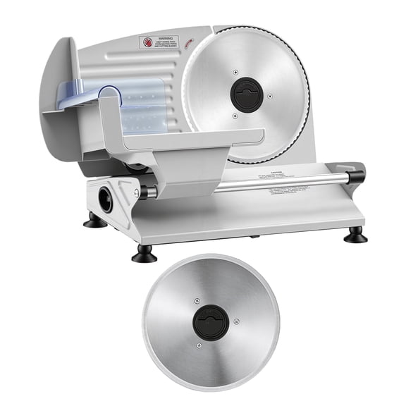 KFFKFF 7.5" Electric Food Slicer with Dual SUS420 Blades, 200W Power, Adjustable Thickness 0-0.6", Ideal for Slicing Meat, Ham, Bread, and More