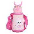 thumbnail image 4 of 500ml Kids Stainless Steel Straw Thermal Insulation Cup Temperature Display Water BottlePink Rabbit, 4 of 6