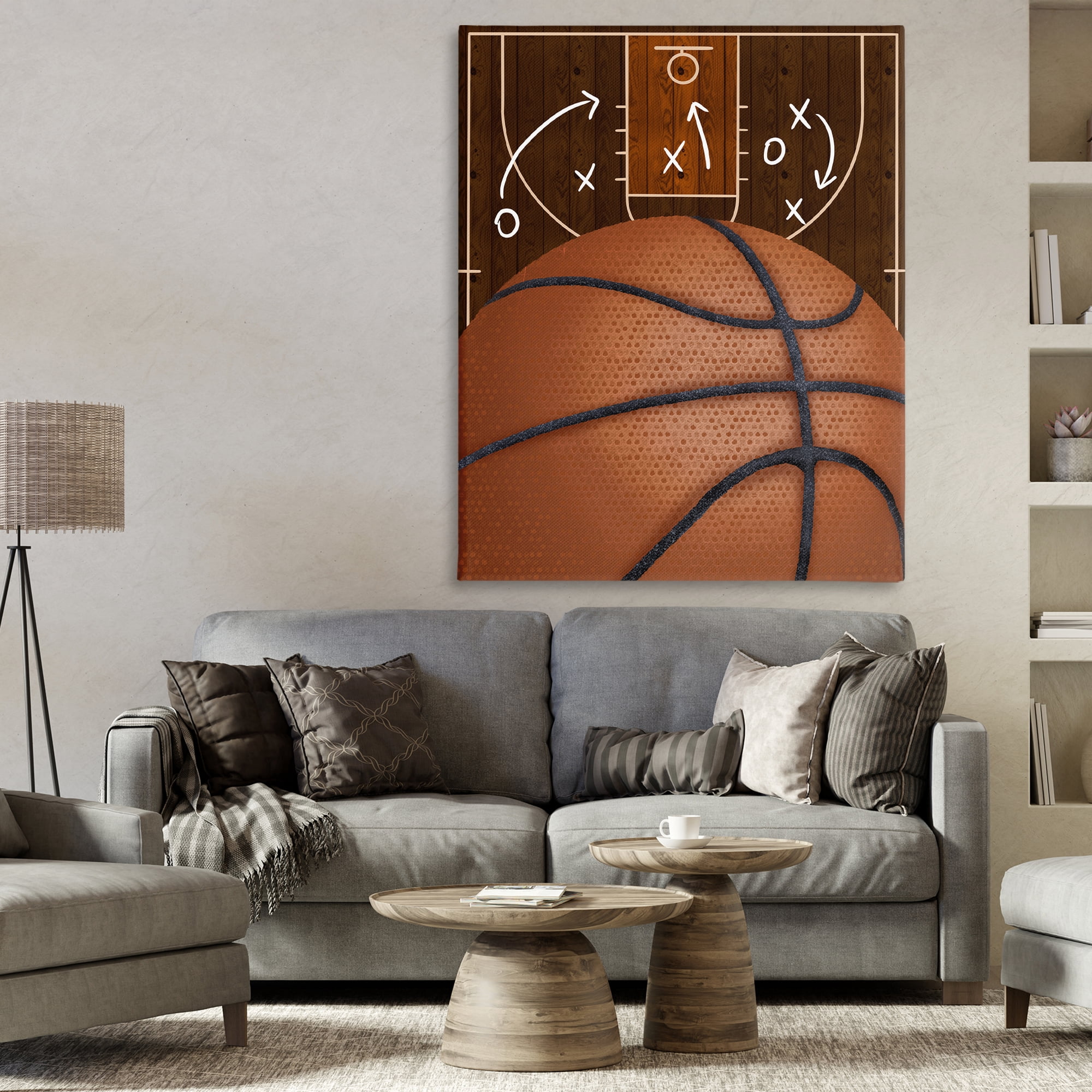 Stupell Industries Basketball Court Tactics Canvas Wall Art, design by Jennifer Stith