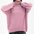 thumbnail image 1 of Suéter de cuello alto de color sólido Suéter holgado de otoño e invierno europeo y americano Suéter clásico versátil para mujer, 1 of 6