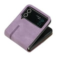 thumbnail image 3 of SaniMore for Samsung Galaxy Z Flip 3 6.7-inch Case, Premium PU Leather Folding Slim TPU Shockproof Interior Anti-Scratch Full Body Protection Cover for Samsung Galaxy Z Flip 3, Purple, 3 of 5