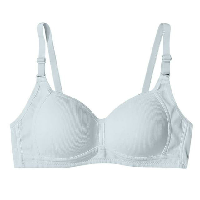 LOVZFMLL Soutien-Gorge pour Femmes Lingerie pour Femmes Étudiante Fille Froncé Mince Sans Armature Soutien-Gorge pour Fille Bleu P