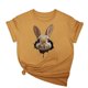 thumbnail image 1 of Tops de Cuello Alto para las Mujeres Amante Impreso Camiseta Cuello Redondo Manga Corta, Poliéster Spandex, 1 of 7