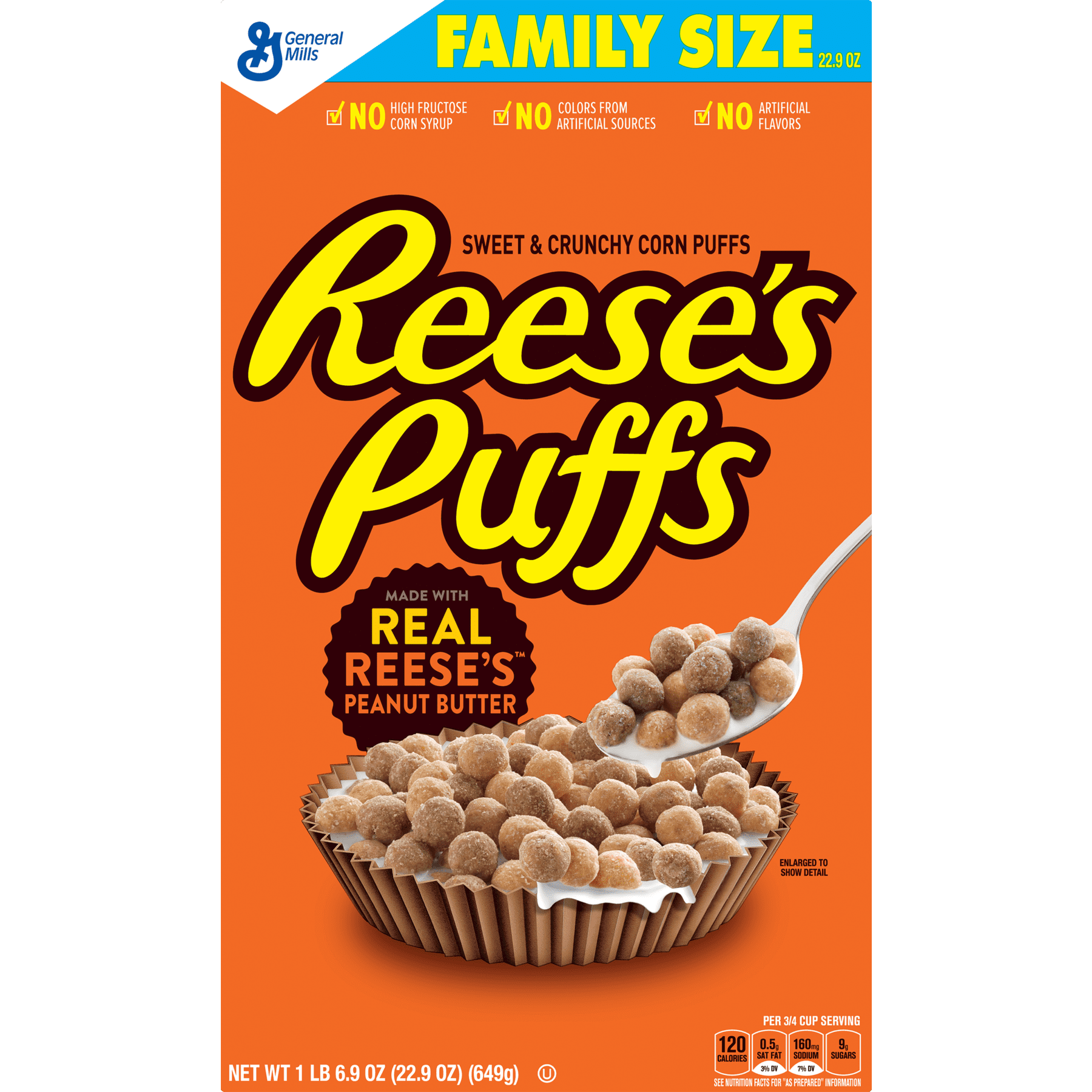 Reese's Puffs Cereal, Peanut Butter, 22.9 oz