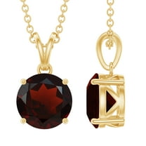 Rosec Jewels Real Garnet Solitaire Pendant for Women (2.25 CT, AAA Quality), 18K Yellow Gold