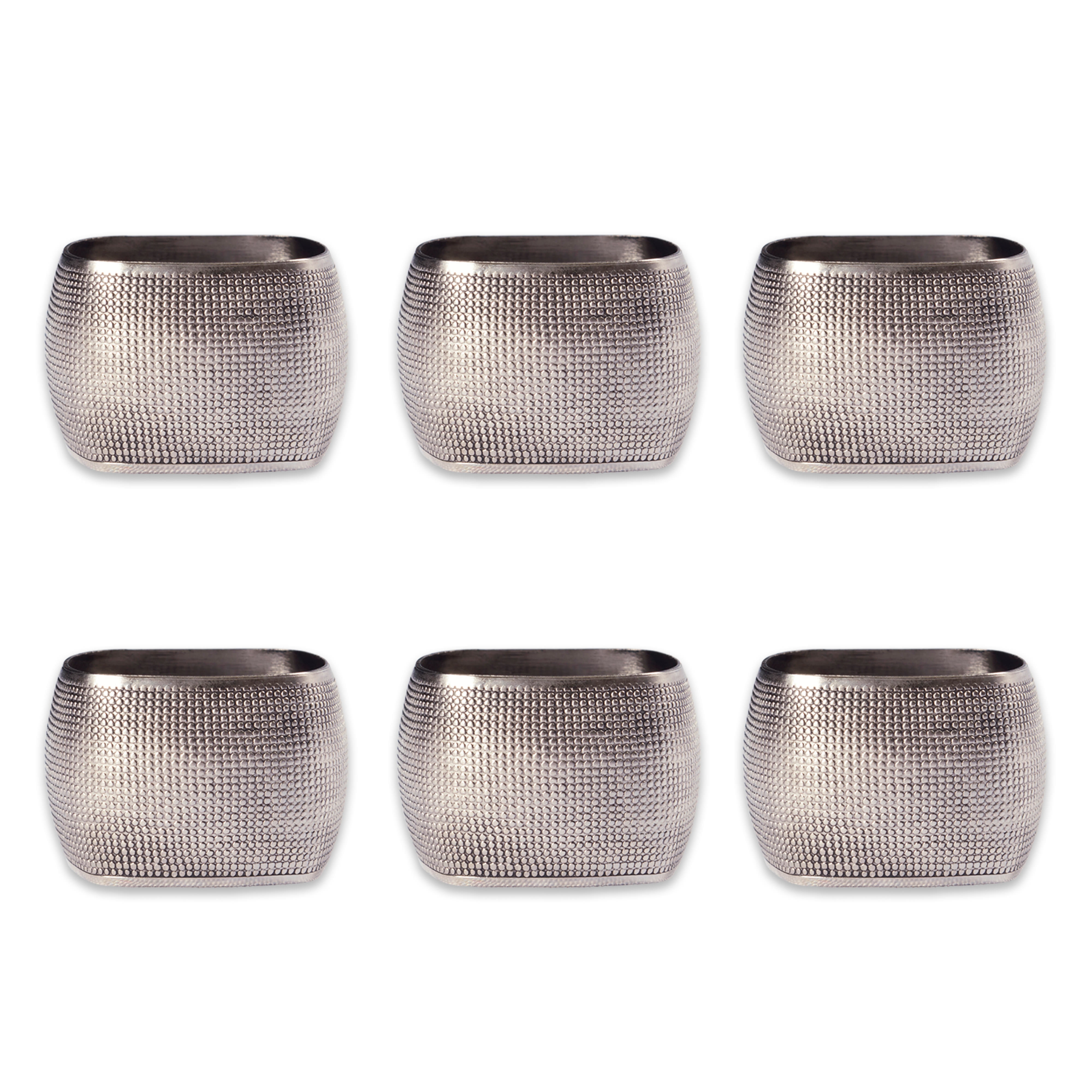 Gold & Silver Textured Napkin Rings in Sets of Four Six or Eight 