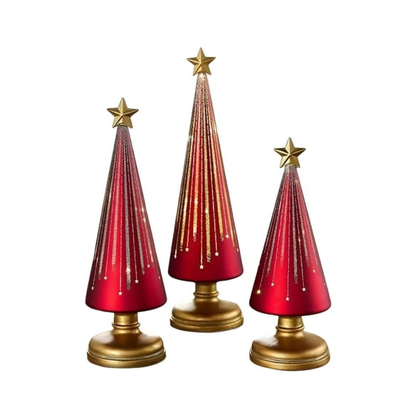 LAMIRO Starry Night Tree with Led Lights Gradient Glass Christmas Tree Festive Theme Decor for Resin Christmas Ornaments Craft Gift Decoration Home Holiday Decor